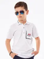 Polo Hashtag 228717 άσπρη