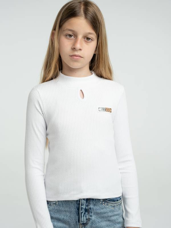 5016-1 Μπλούζα ριπ Ebita 255016 άσπρο