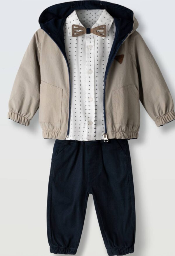 6616 Σετ 3τεμ. HASHTAG 266616 χακί -γκρί