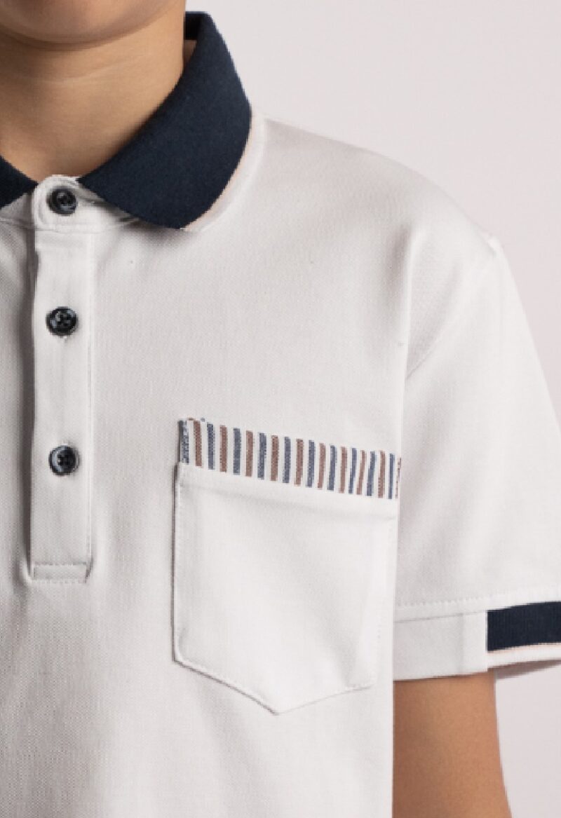 Μπλούζα polo HASHTAG 266719 άσπρο