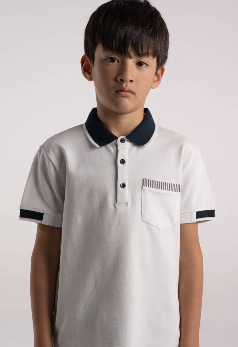 Μπλούζα polo HASHTAG 266719 άσπρο