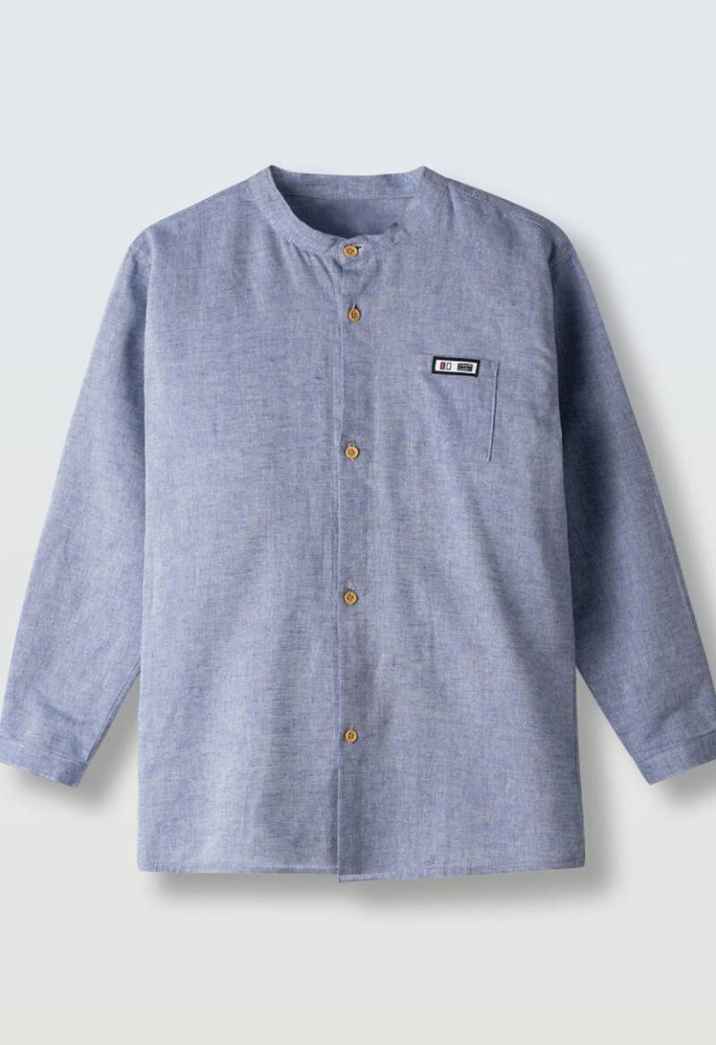 Πουκάμισο  mao Hashtag 266721 μπλε